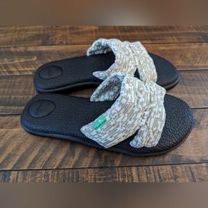 Sanuk Womens Yoga Mat Capri Slide Sandals Natural Multi Knit Size 6